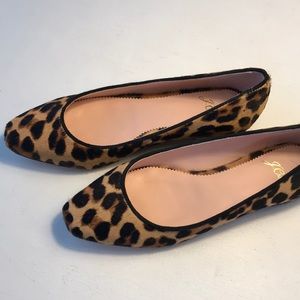 J.Crew leopard flats animal print calf hair ballerina